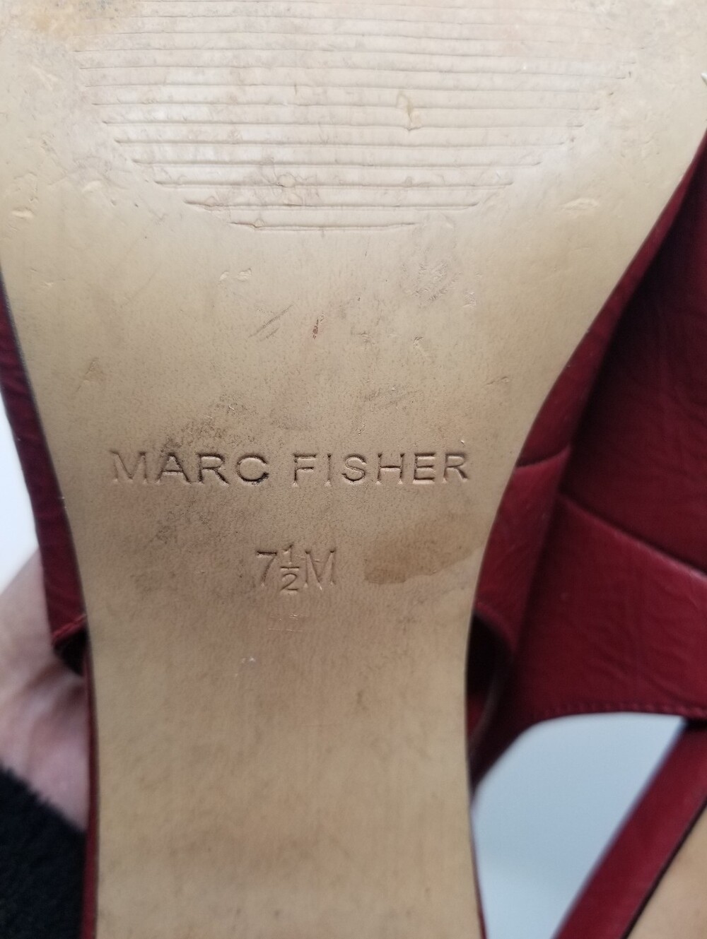 Marc Fisher Red Slingback Block Heels Size 7.5M - Picture 2 of 11